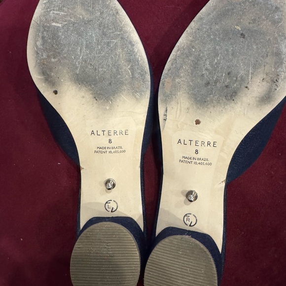 Blue Denim Pointed Toe Mules + 3 interchangeable straps - Picture 2 of 7